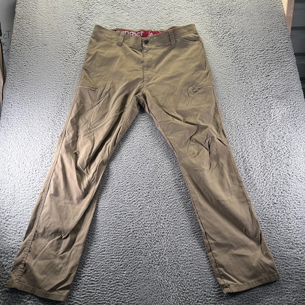 Wrangler Pant Mens 38x32 Brown Nylon Windbreaker Straight Cargo Hiking‎ Gorpcore